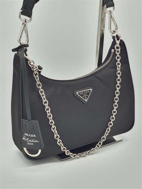 prada black pochette|authentic prada bags on sale.